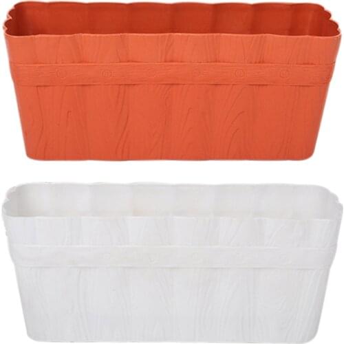 Flower Window Box PP Resin Rectangular Window Planters Vegetables Growing Container Garden Flower Plant Pot For Balcony