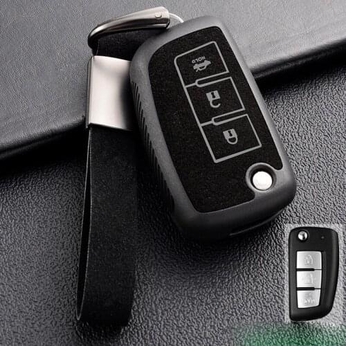 3 4 Button Leather TPU Car Flip Remote Key Case Fob Cover Holder For Nissan Rogue Sport 2014-2019