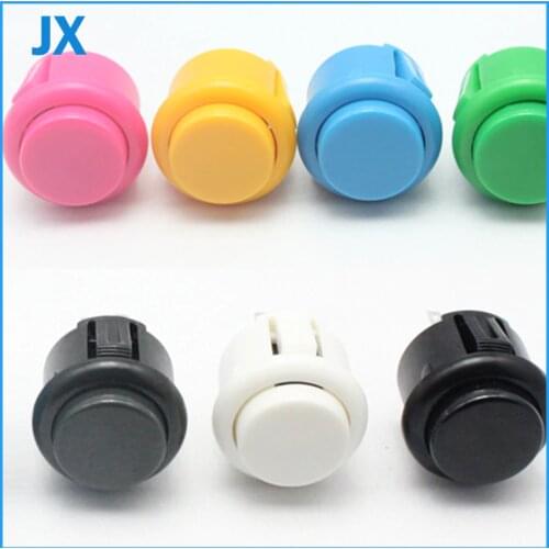 24mm Round Arcade copy sanwa Push Button plastic switch button Perfect Replace Button pink/yellow for choose