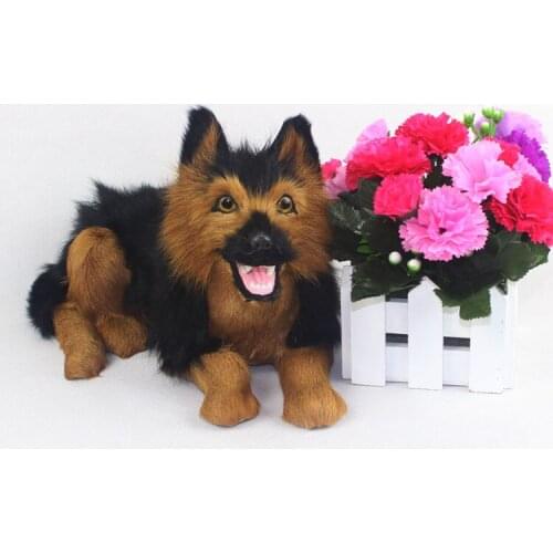 Simulation cute black dog 28x17cm model polyethylene&furs dog model home decoration props ,model gift d609