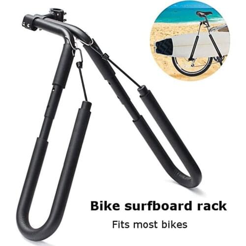 8-inch Black Surfboard Wakeboard Bike Rack Bicycle Adjusted Mount to Seat Posts 25mm-32mm Surfboard up to 8"Bicycle Rack