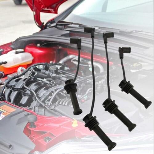 50% Wholesales 4Pcs/Set Spark Plug Wire Set Heat-resistant High Conductivity PVC Engine Ignition Wire Set 1335369 1335371 for Fo