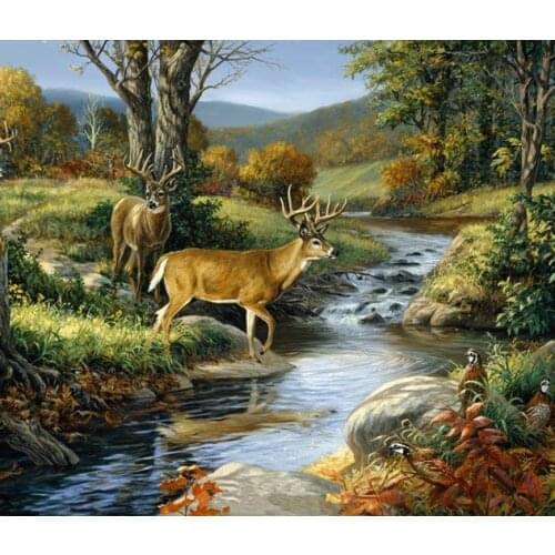 A2728 11CT/14CT/18CT/25CT/28CT oil scenery patterns Counted Cross Stitch DIY Cross Stitch Kits Embroidery Needlework Sets