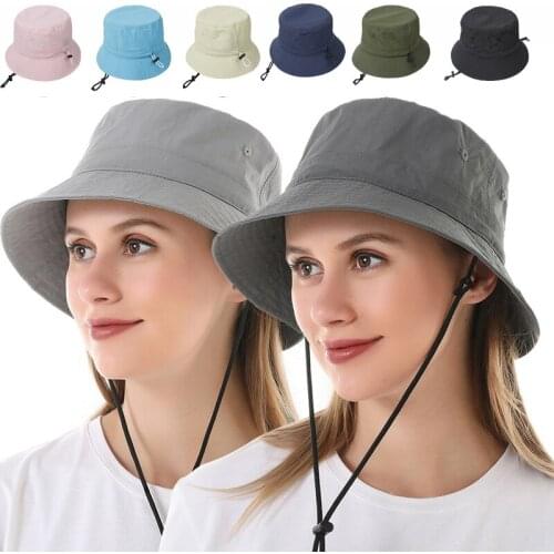 New Unisex Bucket Hats Women Men Summer Sunscreen Panama Hat Outdoor Fisherman Caps Adjustable Soft Beach Sun-protected Cap