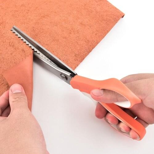 Stainless Steel Tailors Cut Cloth Pattern Lace Zigzag Leather Sewing Craft Scissors Household Clothing Sewing Supplies