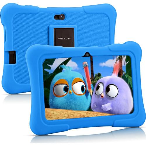 PRITOM K7 7 inch Kids Tablet Android 10.0 PC 1GB RAM 16GB ROM Quad Core Tablets WiFi Bluetooth Dual Camera with Kids Tablet Case