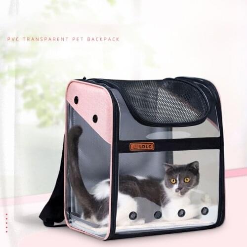 Pet Backpack Transparent PVC Dog Bag Cat Backpack Foldable Ventilate Cat Bag Space Capsule Out Travel Portable Pet Box Supplies