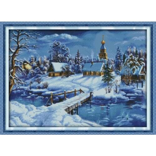 Everlasting Love Christmas A World Of Ice And Snow Ecological Cotton Cross Stitch 11CT And 14CT Printed New Store Sales