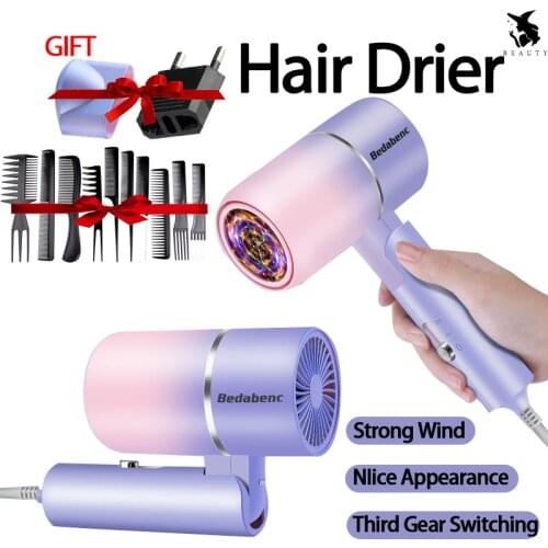 Folding Hair Dryer Quick-drying Hairdryer Hot Air Anion Hair Care For Home MIni Travel Hair Dryer Blow Drier Portable Adjustment