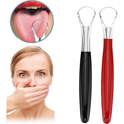 1 Pcs Tongue Scraper Reusable Portable Stainless Steel Oral Tongue Cleaner Brush Fresher Sweepers for Adults Oral Hygiene Care
