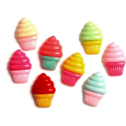 50Pcs Mixed Resin Ice Cream Kawaii Cabochon Flatback Decoration Crafts Embellishments For Scrapbooking Diy Accessories