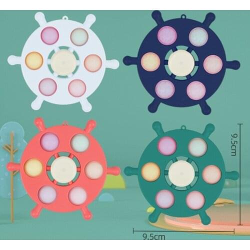 Luminous Spinner Fidget Gyro Decompression Novelty Finger Bubble Plate with 6 Colorful Bubbles Party Favorite Present