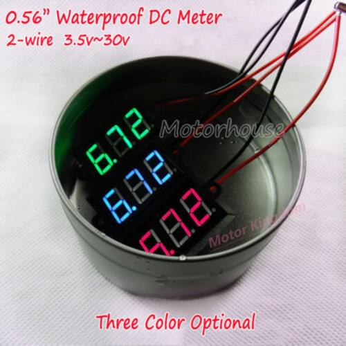 Waterproof, dustproof and shockproof 0.56 inch LED voltmeter 3.50-30.0V two-wire digital display/digital voltmeter