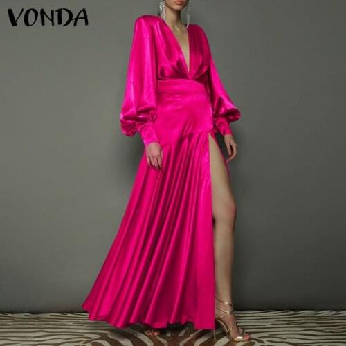 VONDA Summer Dresses With A Slit