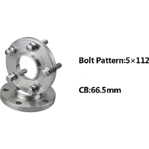 High Quality 2pcs New 5x112 66.5CB Centric Wheel Spacer Hubs M14*1.5/M12x1.5/M14x1.25 Bolts 15mm Thickness
