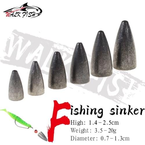 WALK FISH 5PCS/Lot Fishing Weight Sinkers 3.5g 5g 7g 10g 14g 20g Bullet Weight Sinker Fishing Tackle Accessories