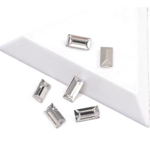 YANRUO 4501 Top Quality Nails Rhinestone Baguette Shape Crystal Color Popular Glass Rhinestones For Nails 3D Diy Nail Art Gems