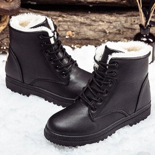 Winter 2020 Womens Short Boots Warm Velvet Womens Classic Snow Boots Rubber Non-Slip Black Martin Boots Botas De Mujer