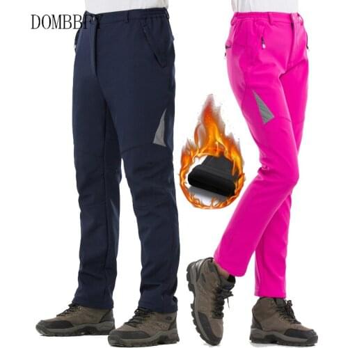 Winter Hiking Pants Men Women Waterproof Softshell Fleece Pants Ski Sports Outdoor Pants Pantalon Trekking Tactical Work Pants