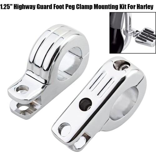 1-1/4" 32mm Billet Crash Bar Engine Guard Highway Foot Peg Clamps Mount For Harley Motorcycle Accessories