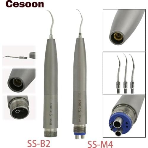 Cesoon 1Set Sonic S Dental Ultrasonic Air Scaler 2/4 Holes Handpiece With 3 Tips Hygienst Dentistry Whitening Oral Cleaner Tool
