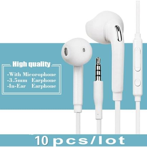10Pcs/lot High Quality White In-Ear Sports Earphone Earbuds Earphones for Xiaomi Samsung Galaxy S4 S5 S6 S7 Note