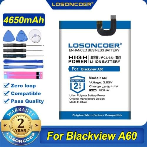 100% Original LOSONCOER 4650mAh 405988P Battery for Blackview A60