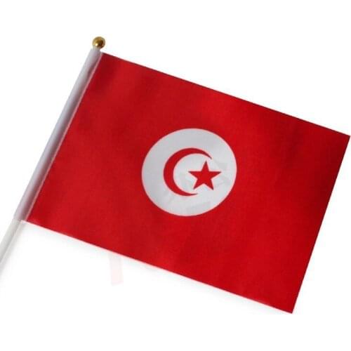 14 * 21 cm Tunisia hand signal waving flag small banner flags
