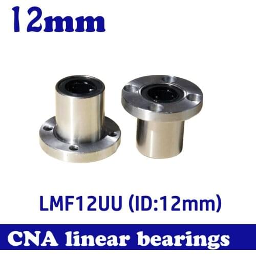 2pcs/lot LMF12UU 12mm flange linear ball bearing for 12mm linear shaft CNC Free Shipping