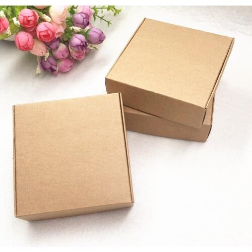20pcs Brown Kraft Paper Aircraft Gift Boxes 6 Size Candy Box For Handmade Soap Wedding Party Gift Packaging Boxes