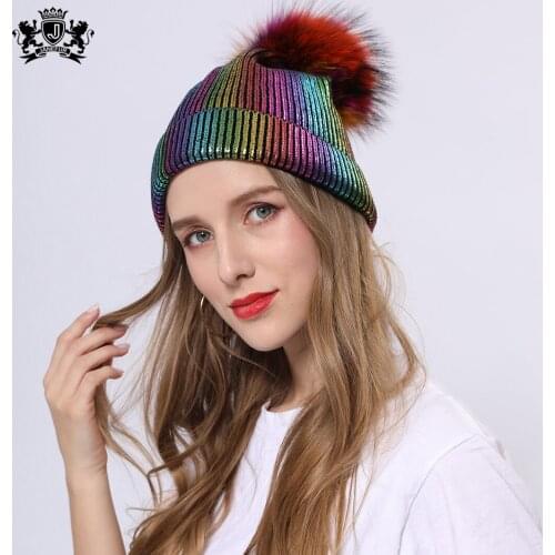 2020 Winter Women Raccoon Fur Hats Novelty Caps Thick Warm Beanie Skullies Hat Fashion Cap Leisure Detachable Fur Outdoor Riding
