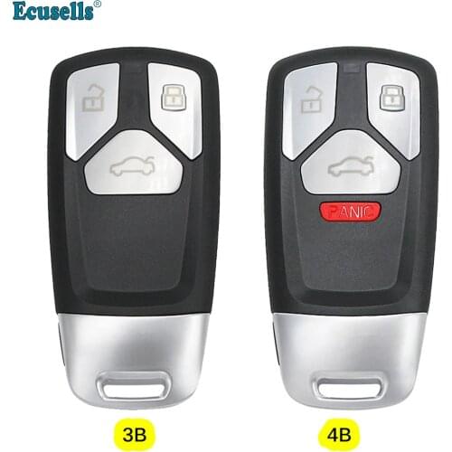 Smart Remote Car Key FOB Shell 3+1 Buttons for Audi TT A4 A5 S4 S5 Q7 SQ7 2017-new with small key