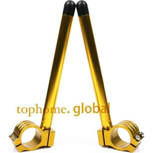 55mm Regular Normal CNC Motorcycle Universal Clip Ons Fork Handle Bars handlebars Gold Color