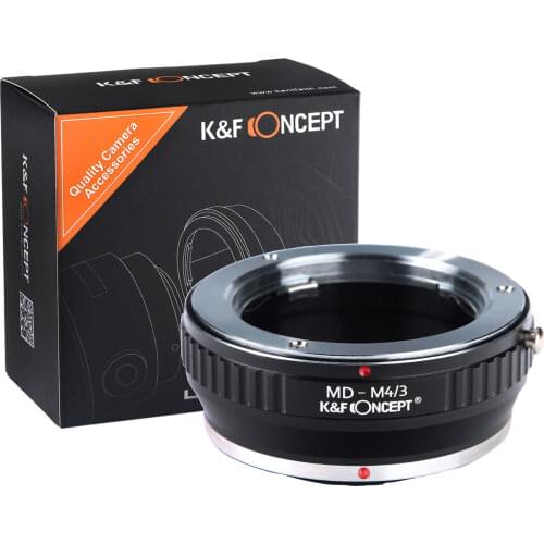 Free Shipping K&F Concept adapter MD-M43 Adapter for MD Lens to M4/3 Mount M43 GX1 G5 GF3 EP3 EPM1 EP5 EPL3 OM-D E-M1 E-M5 GH5