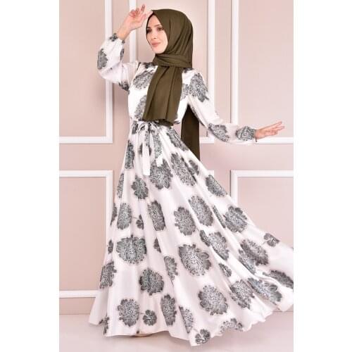 Saten Elbise Haki NEV14751