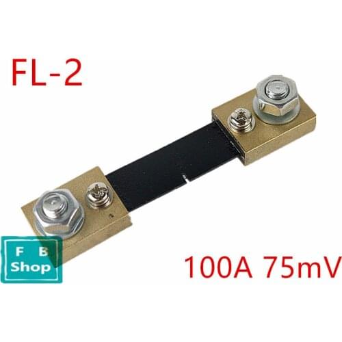 Free Shipping 1pcs FL-2 DC 100A 75MV Black Current Shunt Resistor for AMP Ampere instrument panel