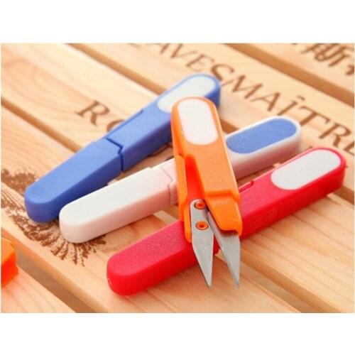 Safety Childrens Safety Plastic Hand-made Small Scissors (Covered) Fishing Gear Scissors, Yarn Cutting and U Cutting