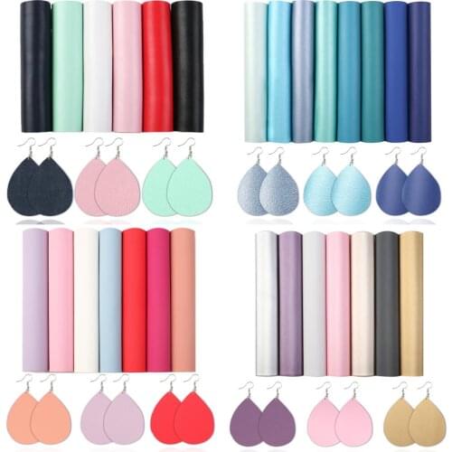 David accessories 7pcs/set A5 15*21cm Plain Matte Sliced Synthetic Leather Set DIY Bows Bag Craft Faux Leather Fabric,1Yc10514