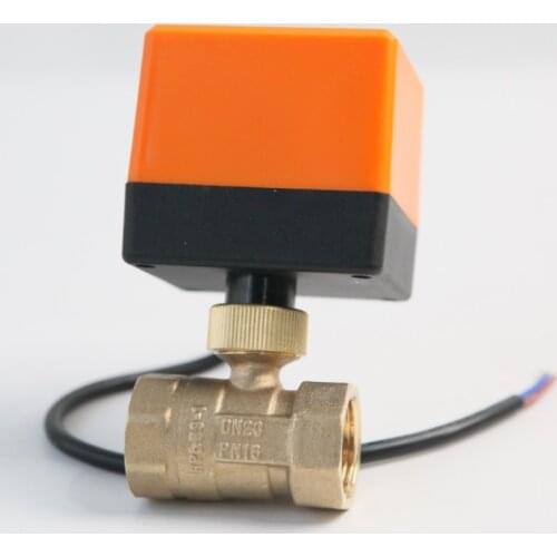 DN 25 PN 16 Electric Actuator Brass Ball Valve 2 Way Motorized Ball Valve AC220V AC24V