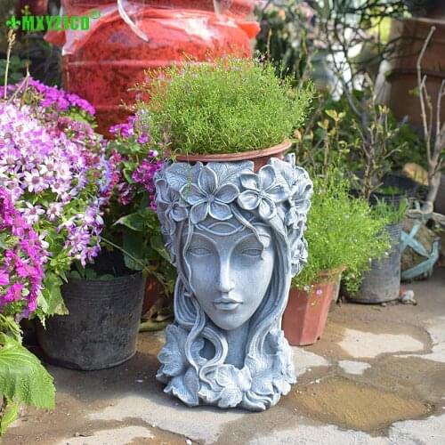 Greek Goddess Head Bonsai Succulent Flower Pots Desktop Flowers Arrangement Container Handmade Art Decorations