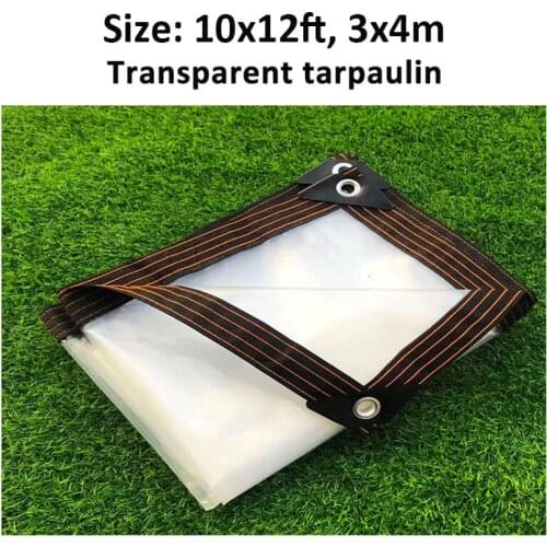 Lvju Custom Waterproof Tarp 10x12ft 3x4m Transparent Film Windows Rain Protect Balcony Flower Plants Shelter Visible Shade Sail