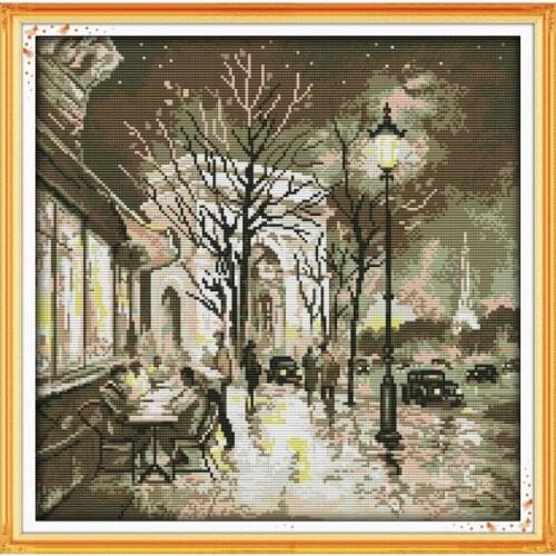 The beauty of the night cross stitch kit sketch Aida count 18ct 14ct 11ct print embroidery DIY handmade needlework supplies bag