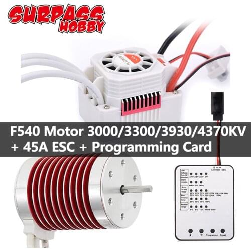 F540 Brushless Motor 45A ESC Programming Card F540 4370/3930/3300/3000KV Platinum Waterproof Series for 1/10 1/12 RC Car