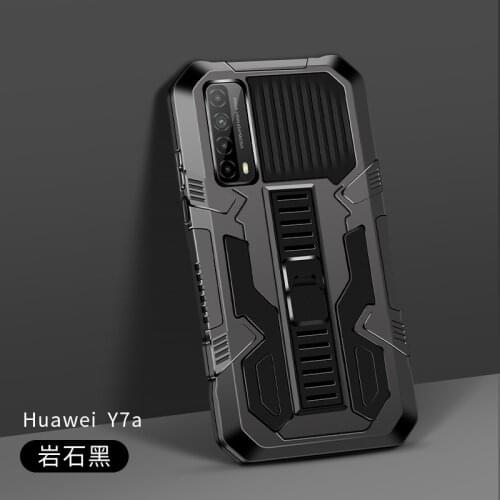 Kickstand Armor Shockproof Phone Case For Huawei Y7A P Smart 2021 Soft Silicone Hard PC Protective Back Cover Coque Fundas