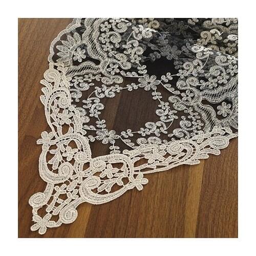 Luxury European Lace Fabric Tulle Cloth Coffee Table Flag Modern Multi-color TV Cabinet Long Tablecloth Wedding Runner Placemat
