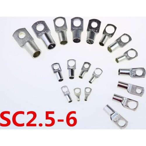 SC 2.5-6 2.5mm2 6mm Bolt Hole Tinned Copper Cable lugs Battery Terminals Brand New