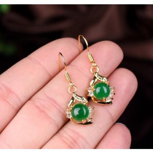 Hot sale Jadees earrings emerald fashion girl earrings birthday gift collection