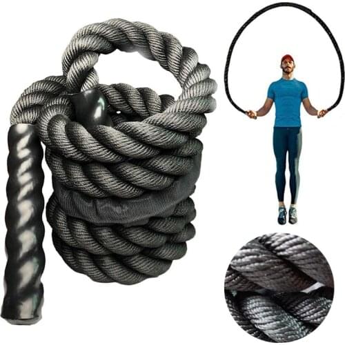 Heavy Jump Rope 25mm Weighted Battle Skipping Rope For Strength Training Cardio Workout Crossfit Improve Muscle Fitness Exercise