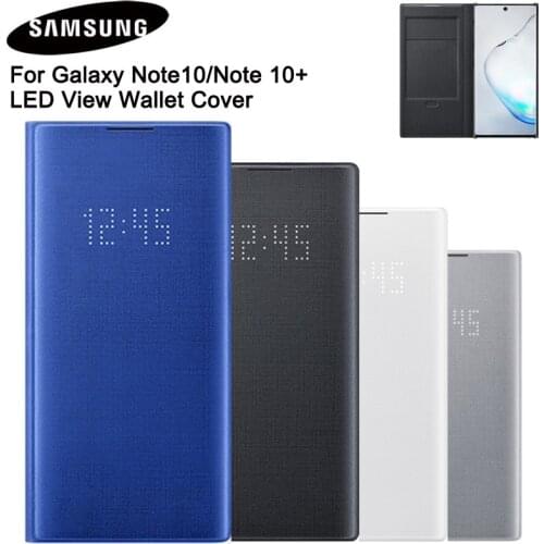 Original LED Intelligent Protector LED VIEW COVER for Samsung GALAXY Note10 Plus Note 10 5G NoteX LED Flip Case with Card Pocket