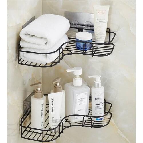Bathroom Shelf Shower Shampoo Soap Organizer Triangle Cosmetic Punch Free Adhesive Wall Mounts Storage Rack for Kitchen Toilet